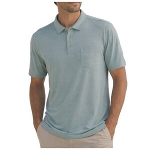 Toes On The Nose Pocket Polo Shirt Mens L Blue Smooth Knit Short Sleeve Pullover